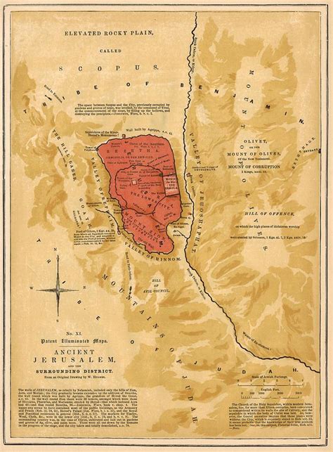 Ancient Jerusalem Map Printed 1886 Digital Art by Antique Engravings