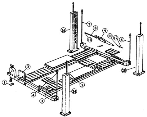 Auto Lift Parts, Tower and Restraint System Breakdown, for Benwil and ...