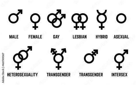 Gender symbols set. Gender icons isolated on white Stock Vector | Adobe ...