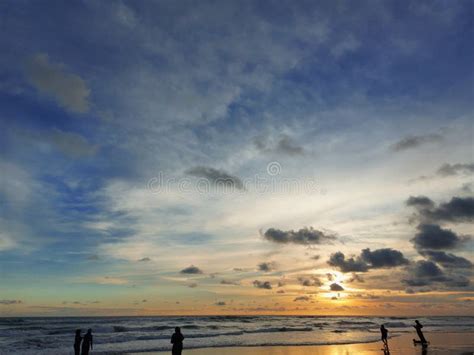 Sunset in Parangtritis Beach Stock Image - Image of sunset, morning ...