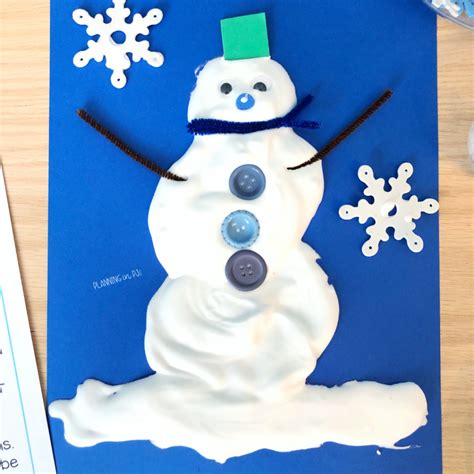 Puffy Paint Snowman Using Only 2 Ingredients! : Planning in PJs