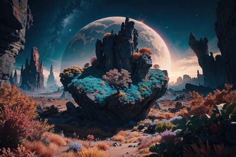 Premium AI Image | Alien Planet landscape