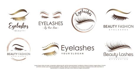 Premium Vector | Eyelashes logo collection with creative element ...