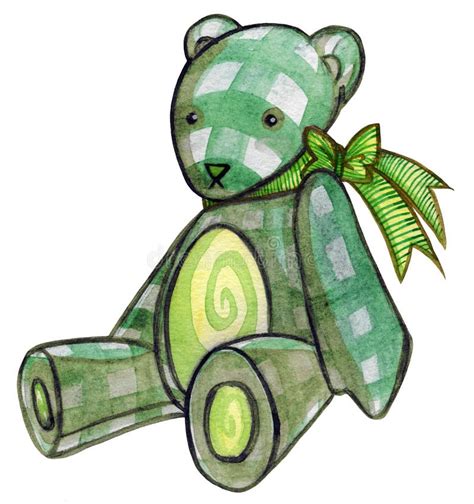 Green Teddy Bear stock illustration. Illustration of scottish - 5482428