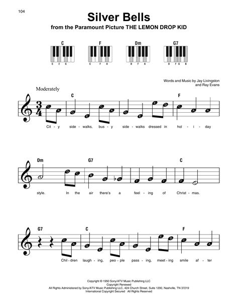 Silver Bells Sheet Music | Jay Livingston | Super Easy Piano