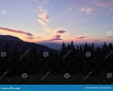 Evening Sunset in the Mountains Stock Image - Image of direction, folk ...