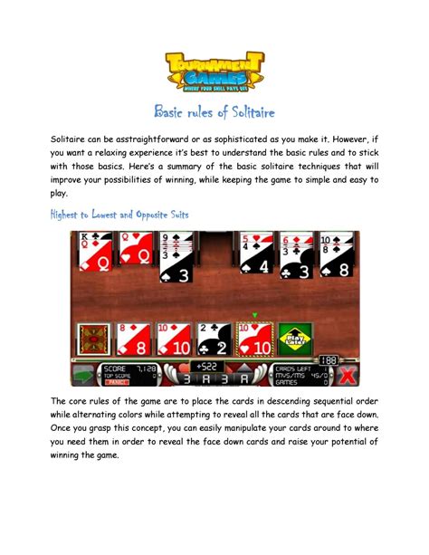 Basic rules of solitaire game by Tournament Games - Issuu