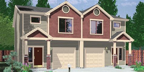 Duplex House Plans With Garage In The Middle - House Decor Concept Ideas