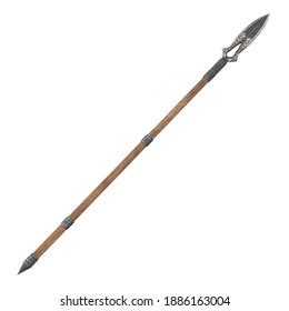 Long Spear Weapon On Isolated White 库存插图 1886163004 | Shutterstock