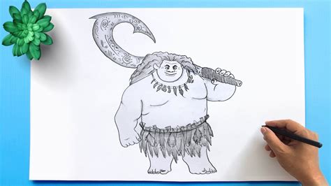 Maui Drawing from famous Disney Movie Moana | How to Draw Maui with his ...