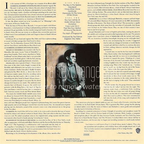 Album Art Exchange - Graceland (12" Back) by Paul Simon - Album Cover Art