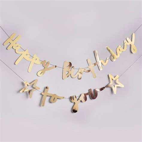 Gold Happy Birthday Banner Gold Birthday Bunting Gold - Etsy