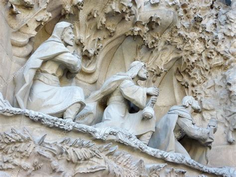 Sculptures on the Sagrada familia church, Barcelona, Spain – Stock ...