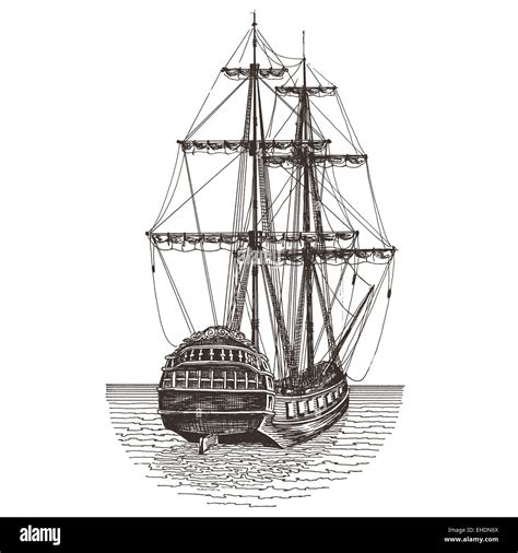 Frigate ship sketch hi-res stock photography and images - Alamy