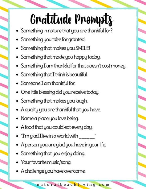 Gratitude list ideas printable gratitude prompts and daily journal ...