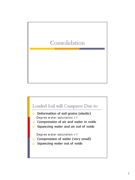 Consolidation: Loaded Soil Will Compress Due To | PDF | Continuum ...