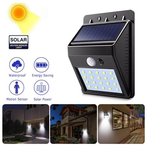 MORE VIEWS Rechargeable Solar Powered PIR Motion Sensor Light Outdoor ...