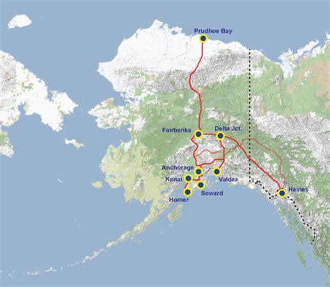 Map Of Alaska Highway System - Cities And Towns Map