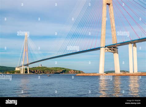 The Russky or Russian bridge to Russky Island is in Vladivostok ...