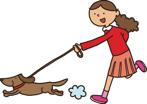 Clipart Walking The Dog