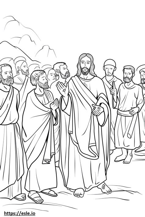 Jesus And His Disciples Coloring Sheet