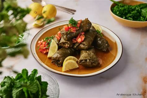 Vegetarian Stuffed Grape Leaves Recipe - Arabesque kitchen