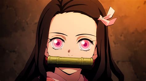 Demon Slayer Nezuko Kamado With Pink Eyes And Black Hair HD Anime ...