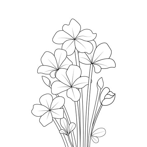 pencil line art design flower coloring page with beautiful sketch for ...