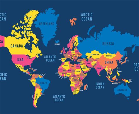 Detailed World Map with Country Names