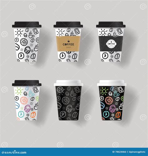 Coffee Cup Design Template Mock Up Stock Vector - Illustration of ...