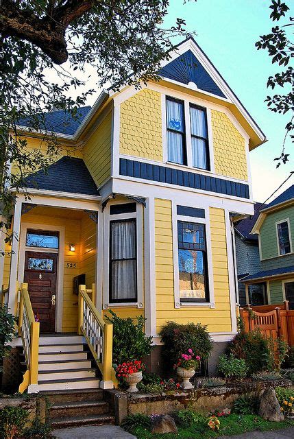 Color & sunburst Nob Hill Victorian Yellow House Exterior, Exterior ...