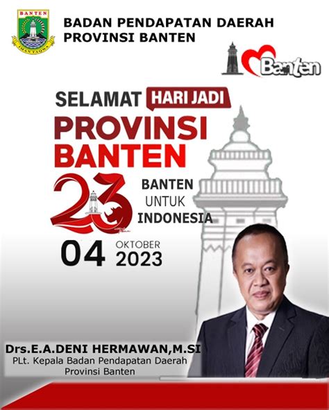 Bapenda Prov Banten Mengucapkan Hut Prov Banten Ke 23 Thn Gerbang