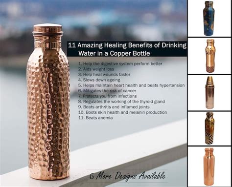 Copper Water Bottle Health Benefits Copper Bottle 32 OZ | Etsy