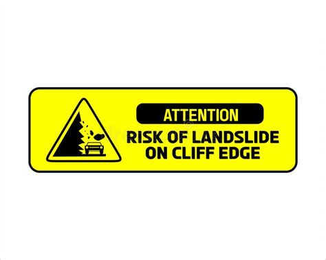 Warning Landslide Prone Area Sign Vector Stock Vector - Illustration of ...