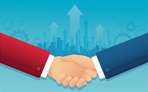 business handshake with cityscape 681349 Vector Art at Vecteezy