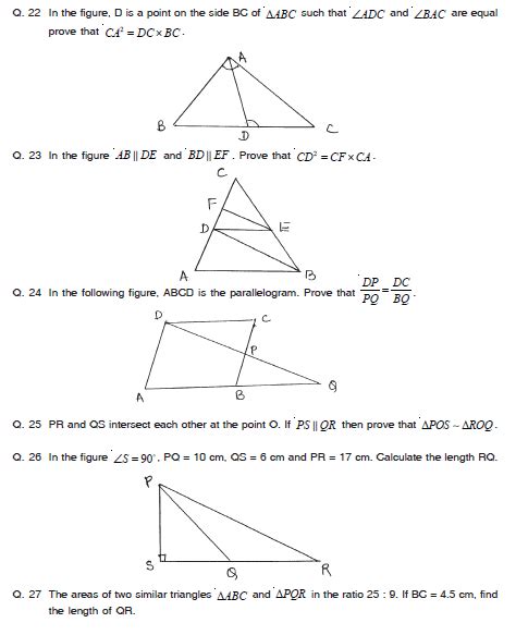 CBSE Class 10 Mathematics HOTs Triangles Set A