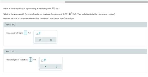 Solved What is the frequency of light having a wavelength of | Chegg.com