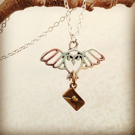 Hedwig Necklace. Harry Potter Jewelry. Owl. Silver by MintMarbles