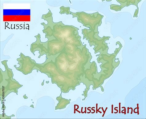 russky island russia map flag emblem Stock Vector | Adobe Stock