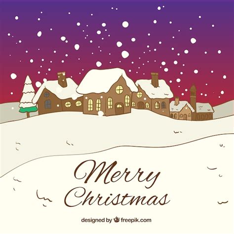 Premium Vector | Snowy christmas village background