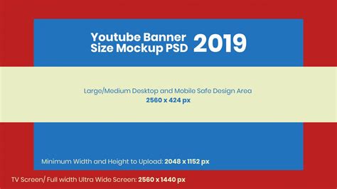 Free YouTube Banner Size Mockup 2019 & Design Template PSD For ...