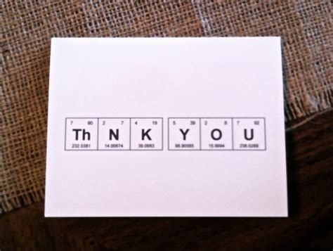 Thank You Chemistry Card Set Periodic Table by theBirdandtheBeard