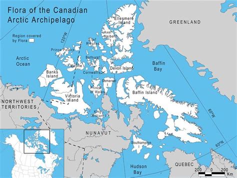 a map of the canadian arctic region, with major cities and rivers ...