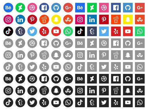 Free Social Media Icons 95039 Vector Art at Vecteezy