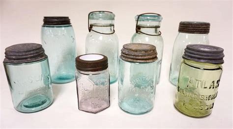 Lot Of 8 Antique Mason Jars