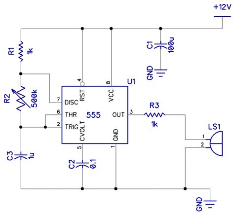 555 Timer Astable Circuit Diagram