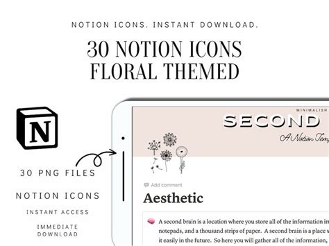 Notion Templates Icons Notion Icon Files Custom Notion Floral Icons ...