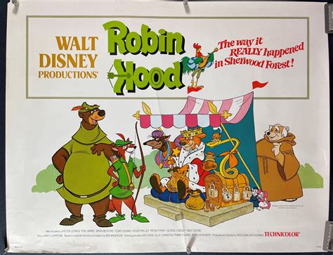 ROBIN HOOD, Original Vintage Walt Disney Cartoon Poster - Original ...