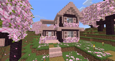 simple cherry blossom house mc🌸 | Casas minecraft fáciles, Casas ...