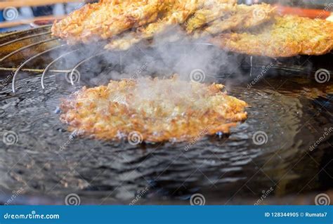 Langos - Street Food at the Traditional Christmas Market Stock Image ...